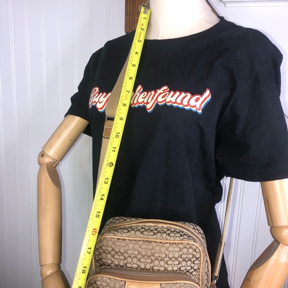 COACH Monogram Canvas & Suede Crossbody Messenger Shoulder Bag UNISEX STYLING - Picture 5 of 15